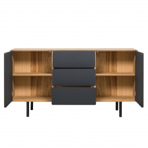 Chest of Drawers Furniteco Tokyo 3.2.3 (oak, natural parquet oil) black. Photo 2